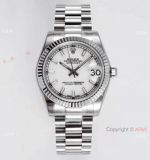 Swiss Clone Rolex Datejust President 31mm Stainless Steel White Dial